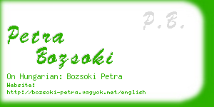 petra bozsoki business card